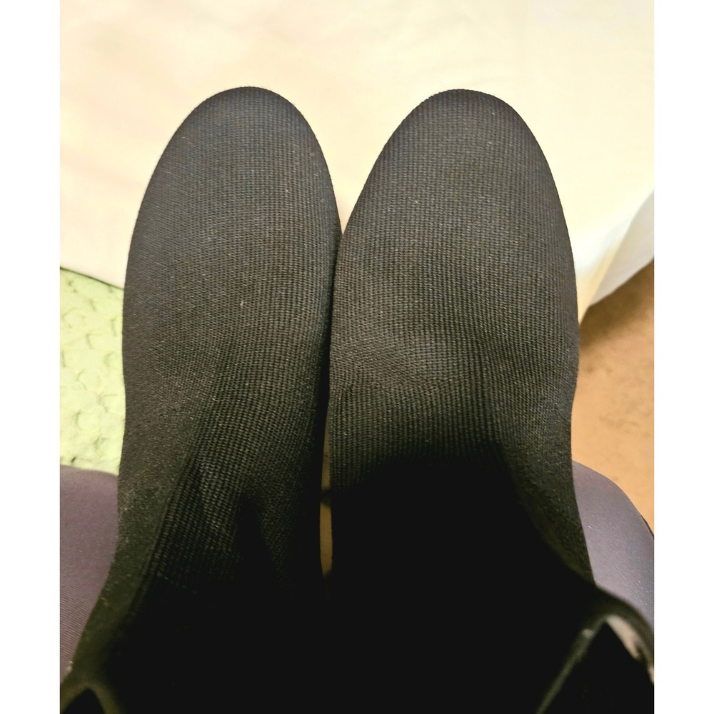 DKNY Maddy Sock Sneaker Booties Womens 11 Black Knit Wedge Logo High Top Shoes - Picture 7 of 8
